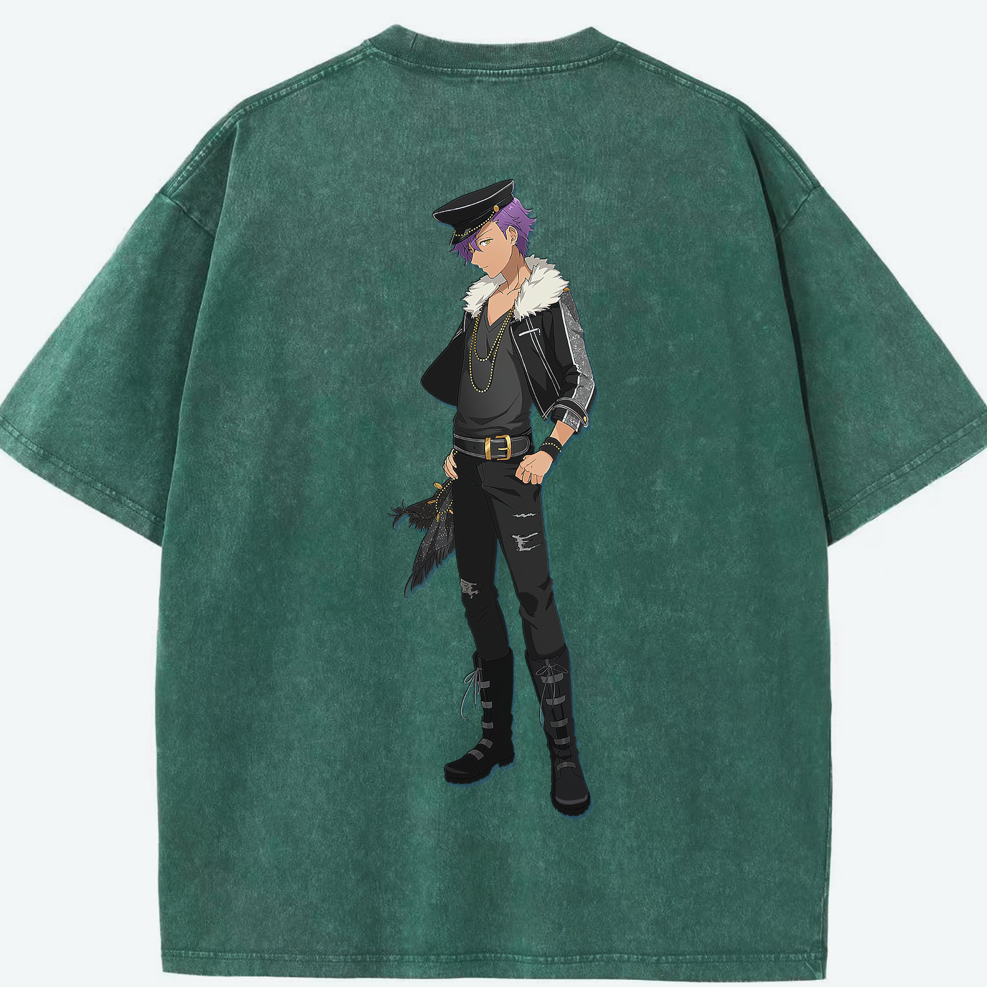 （画像用） あんさんぶるスターズ! Ensemble Stars 綿100% ヴィンテージ風 半袖Tシャツ（背面プリント）